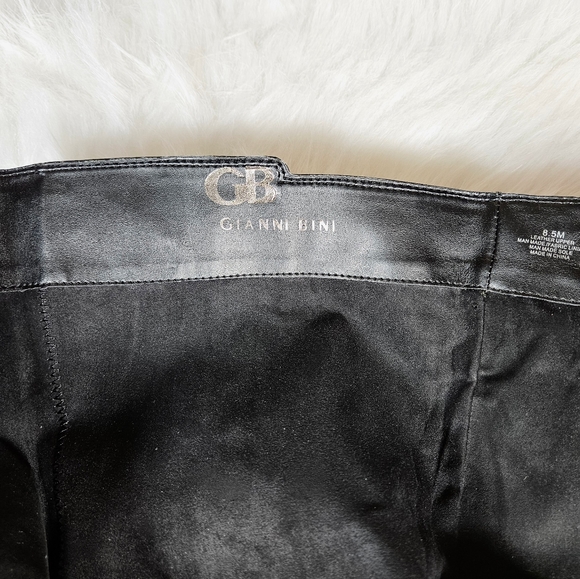 Gianni Bini Black Leather Knee High Boots Block Heel Size 8.5 M - Picture 11 of 12